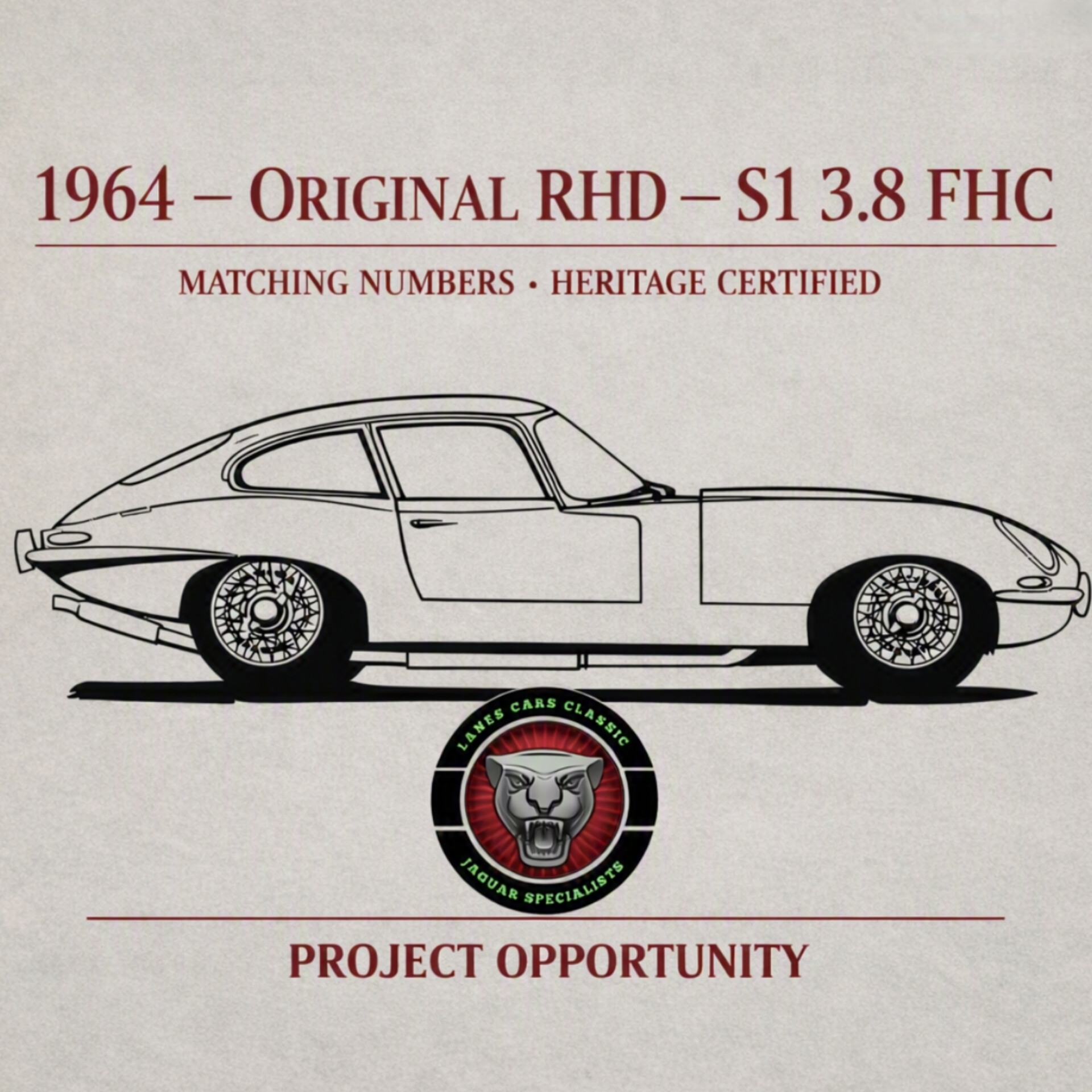 1964 Jaguar E-Type S1 3.8 FHC - Barn Find